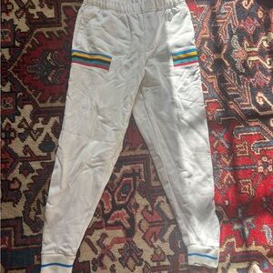Nike White Joggers with Rainbow Stripes